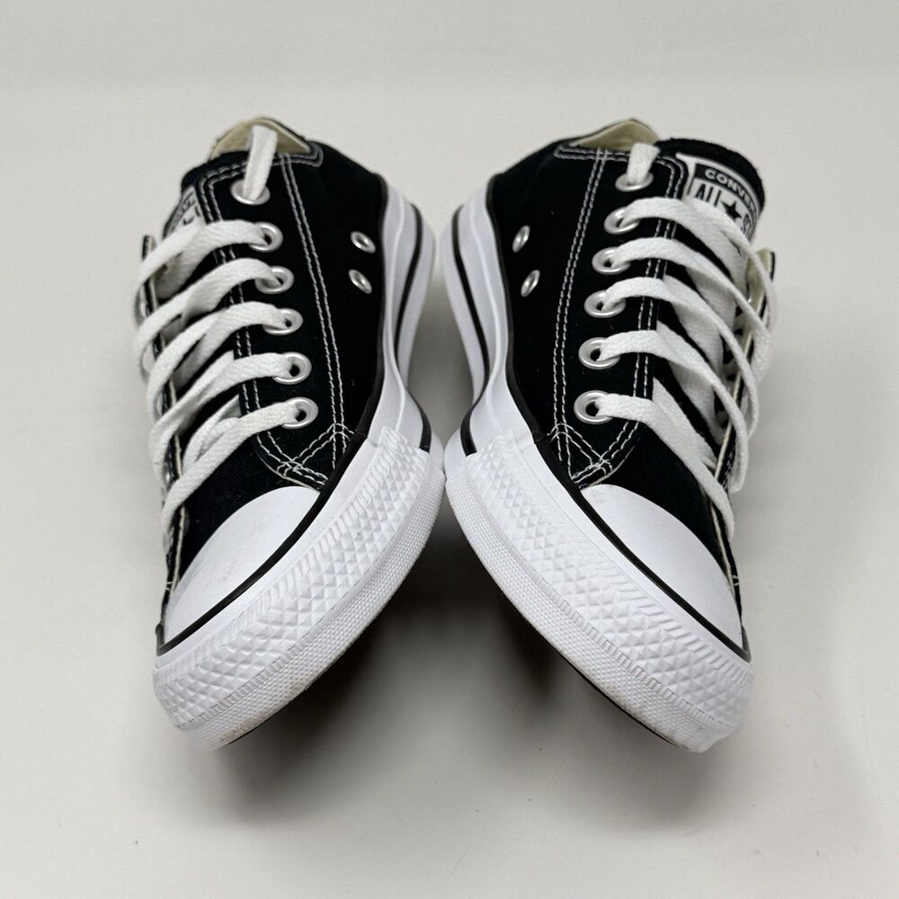 Converse All Star Sneakers Womens 7 Black Canvas Low Top Preppy Grunge Shoes - Picture 7 of 16